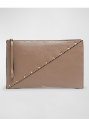 Wispy Large Rockstud Leather Clutch Bag