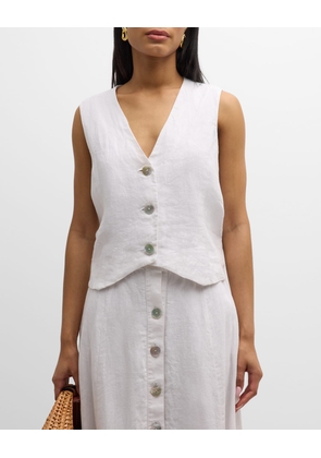 Button-Down Linen Vest