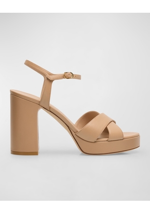 Dayna Leather Crisscross Platform Sandals