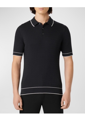 Men's Cable-Knit Polo Sweater