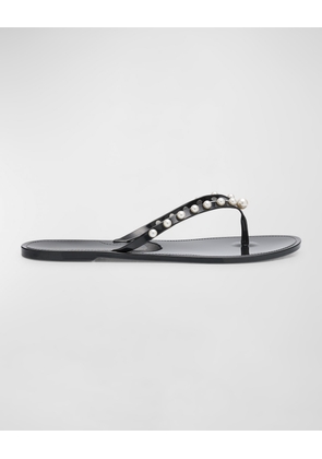 Goldie Pearly Stud Jelly Thong Sandals