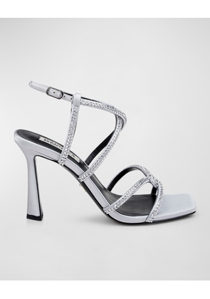 Brooke Strass Silk Strappy Sandals