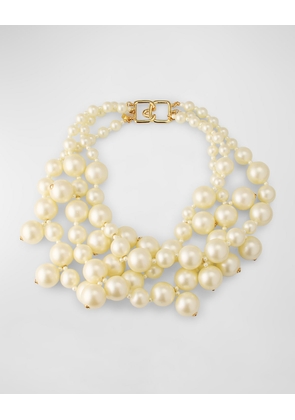 Four-Row Light Cultura Pearly Cluster Necklace