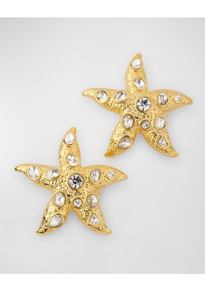 Gemstone Starfish Clip Earrings