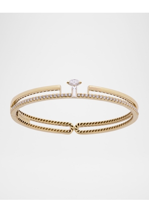 18K Yellow Gold Procida Double-Row Diamond Bangle Bracelet