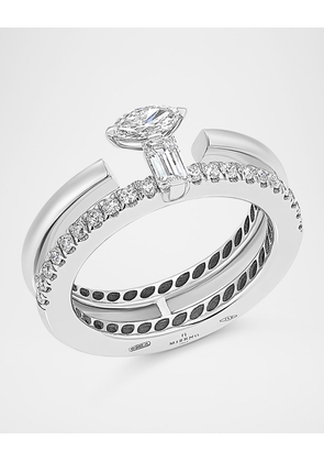 18K White Gold Procida Double-Row Diamond Ring