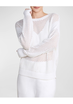 Sunbleached Open-Stitch Cotton Pullover