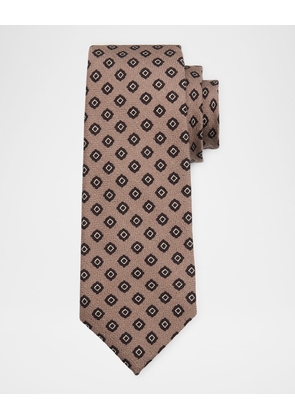 Men's Wool and Silk Printed Square Tie