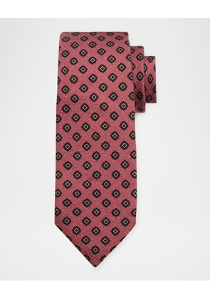 Men's Wool and Silk Printed Square Tie