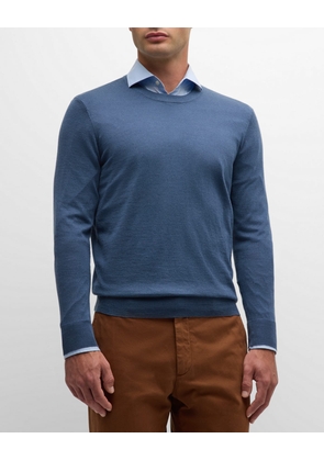 Men's Cashmere and Silk Crewneck Sweater