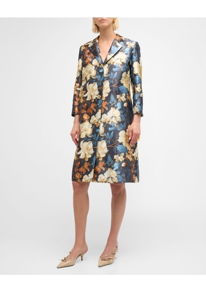 Crombie Floral Watteau-Back Coat