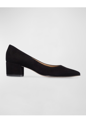 Millie Suede Block-Heel Pumps