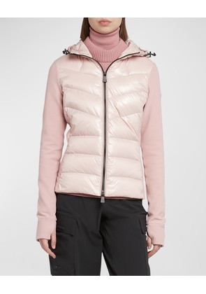 Puffer Polar Fleece Zip-Up Cardigan