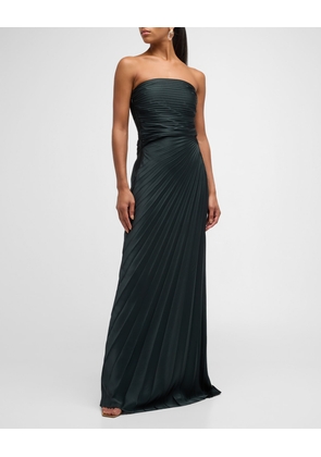 Bianca Pleated Strapless Gown