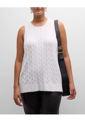 Plus Size Frayed Cable-Knit Tank