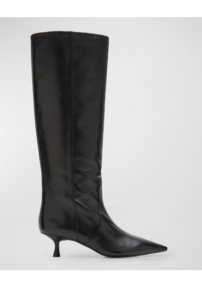 Naomi Leather Kitten Boots