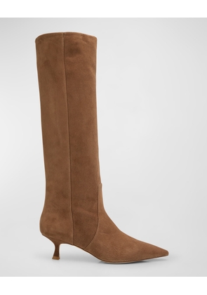 Naomi Suede Kitten Tall Boots