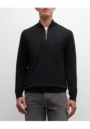 Men's Autumn Crest Suede-Trim Quarter-Zip Sweater