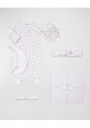 Girl's Garden Rose 5-Piece Gift Set, Size Newborn-9M