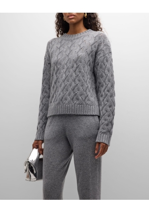 Cashmere Cable-Knit Crewneck Sweater