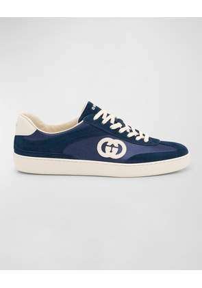 Men's G74 Canvas and Suede T-Toe Low-Top Sneakers