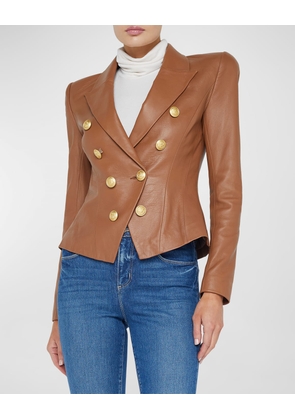 Bethany Structured Leather Blazer