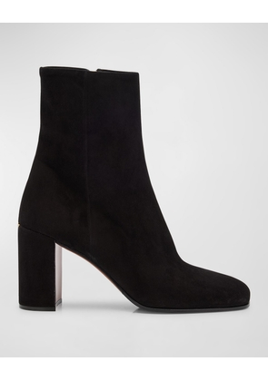 Suede Block-Heel Ankle Boots