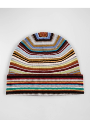 Men's Merino Wool Signature Stripe Beanie Hat