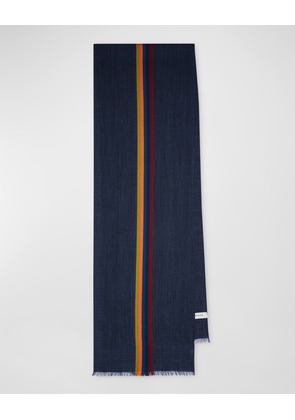 Men's Wool-Blend Central Stripe Scarf