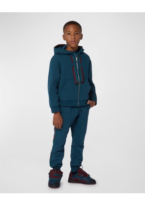 Boy's Curbisme Logo Embroidered Hoodie, Size 4-6