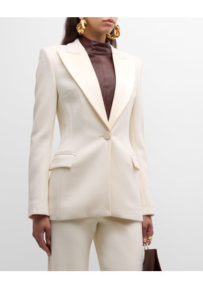 Wool Crepe Satin Jacket