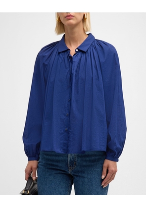 Fabienne Ruched Raglan-Sleeve Shirt