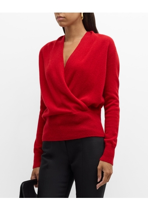 Cashmere Faux Wrap Sweater