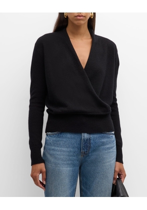 Cashmere Faux Wrap Sweater