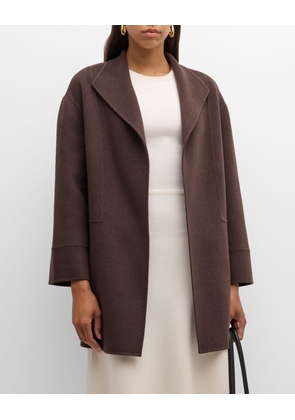 Open-Front Cashmere Car Coat