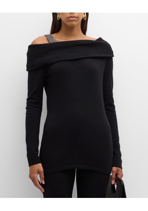 Cashmere Cold Shoulder Top