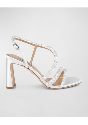 Amora Beaded Silk Ankle-Strap Sandals