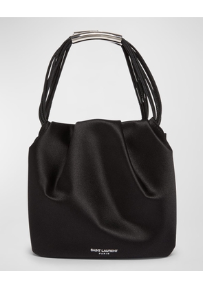 Pochon Mini Top-Handle Bag in Satin Silk