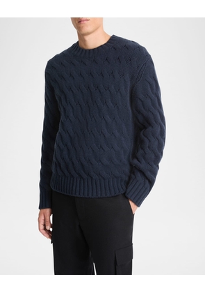 Men's Cable Wave Wool Sweater