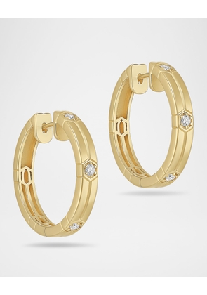 18K Yellow Gold Baia Sommersa Diamond Hoop Earrings