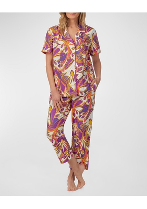 Cropped Organic Cotton Poplin Pajama Set