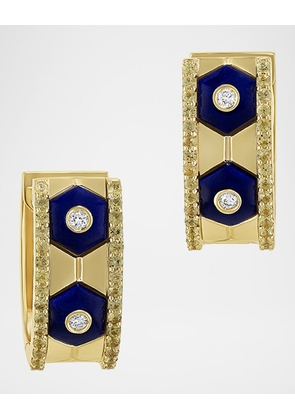 Baia Sommersa 18K Yellow Gold Earrings with Sapphires, Lapis, and Diamonds