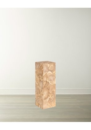 Teak Slice Large Square Pedestal, Bleached