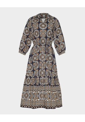 Hutton Puff-Sleeve Midi Shirtdress