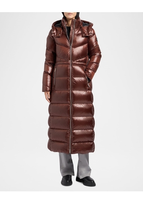 Belle Long Shiny Puffer Coat