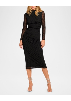 Aurelia Embellished Mock-Neck Dress