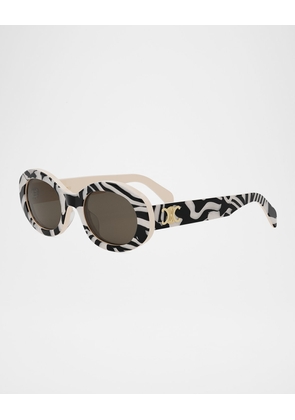 Triomphe Acetate Oval Sunglasses