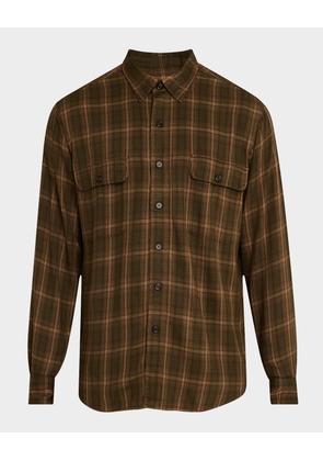 Men's Classic Fit Plaid Twill Work Shirt