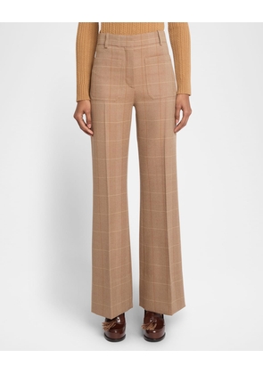 Alina Check Wide-Leg Trousers