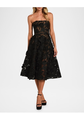 Florence Embroidered Strapless Midi Dress